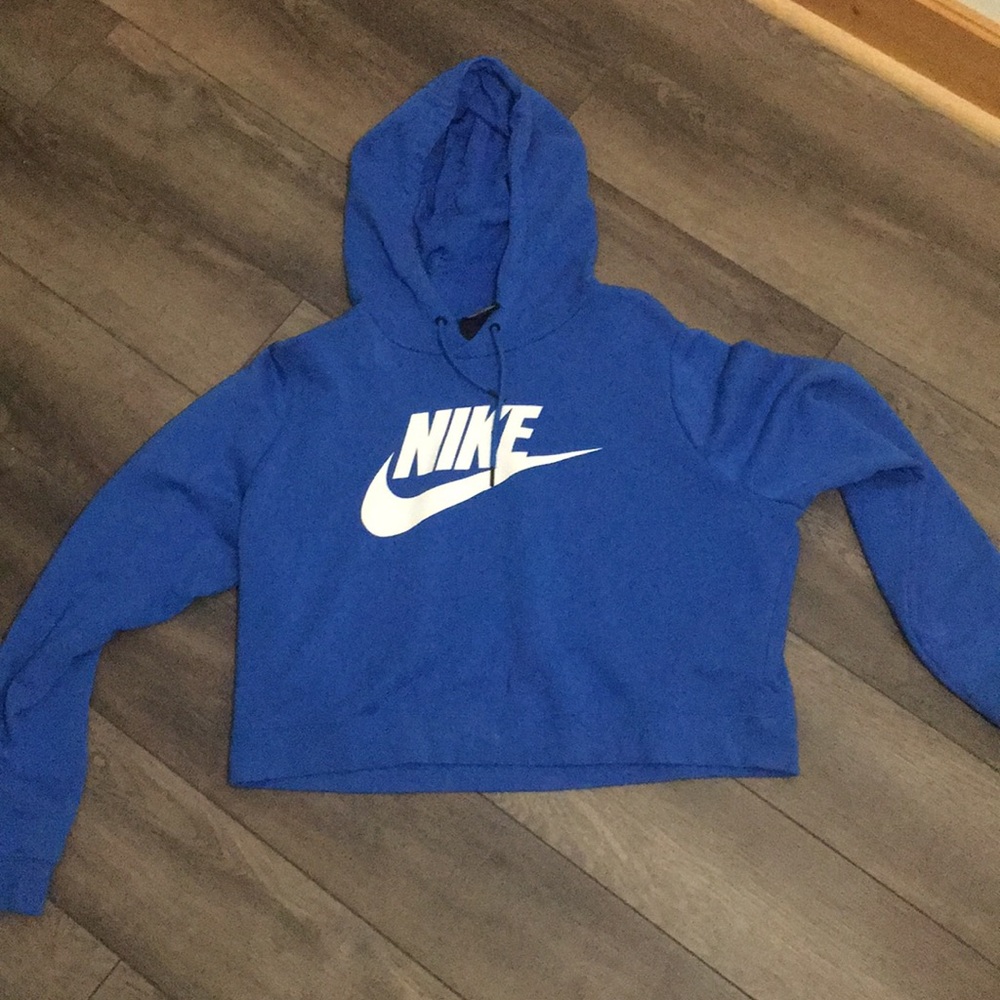 Blue Nike cropped hoddie